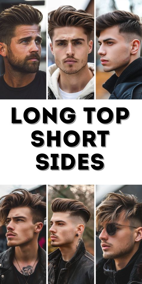 Long Hair Short Sides, Mens Hairstyles Short Sides, Mens Hair Long, Short Sides Haircut, Curling Sport, Short Sides Long Top, Emo Hairstyles, Type Chart, Boy Haircuts Long