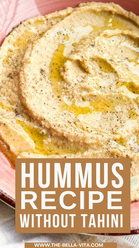 No Tahini Hummus Recipe, Tahini Free Hummus, Simple Hummus Recipe Without Tahini, No Tahini Hummus, Humas Recipe, Hummus Recipe No Tahini, Homemade Hummus Recipe Without Tahini, Tahini Free Hummus Recipe, Easy Hummus Recipe Without Tahini