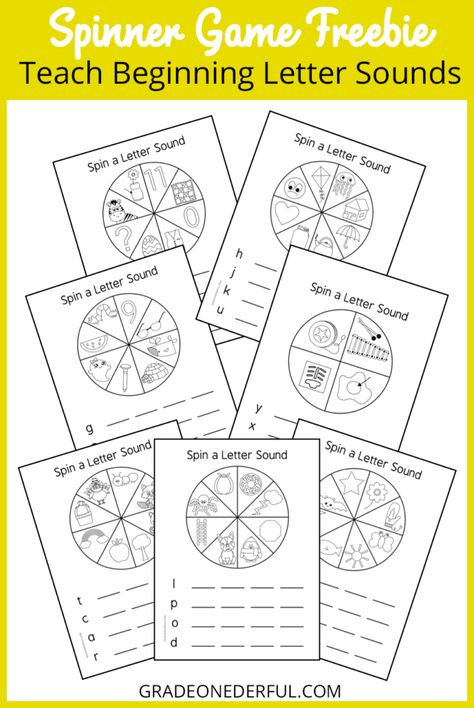 Spin a Letter Sound: Easy, Fun, Free Phonics Game Spin A Word, Letter Sound Flashcards, Free Phonics Games, Fall Pumpkin Activities, Letter Sound Games, Fun Printables For Kids, Phonics Free, Alphabet Recognition, Pumpkin Activities