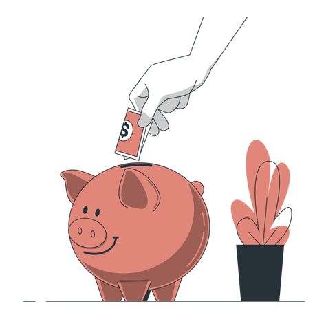 Money Piggy Bank, Saving Illustration, Savings Illustration, Save Money Illustration, Income Illustration, Piggy Bank Aesthetic, Savings Piggy Bank, Bank Illustration, Saving Money Illustration Art