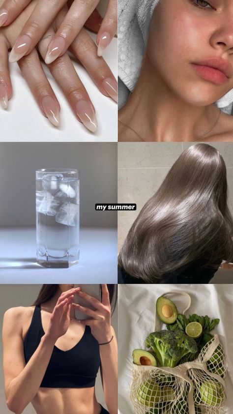 Vision Board Hair Vision Board, Manifesting Vision Board, Dream Vision Board, Vision Board Inspiration, Pretty Skin Care, Beauty Goals, Pretty Skin, Healthy Lifestyle Inspiration, Summer Ideas