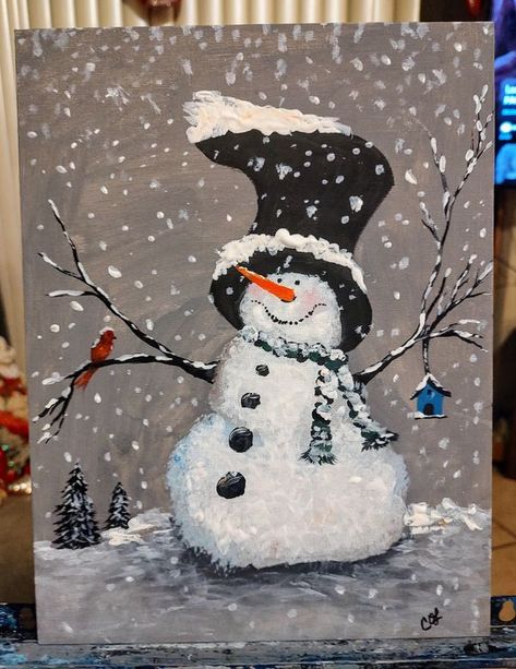 Acrylic Painting Tutorials for Beginners & Beyond | Cutest snowman inspired by Michelle the painter 🥰 | Facebook Acrylic Painting Snowman, Michelle The Painter Tutorials, Snow Man Painting, Easy Snowman Painting, Acrylic Painting Tutorials For Beginners, Paint Snowman, Snowmen Paintings, Michelle The Painter, Painting Tutorials For Beginners