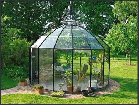 Glass Gazebo, Backyard Gazebo, Satellite Dish, Backyard Greenhouse, Greenhouse Plans, Garden Gazebo, Casa Exterior, Garden Greenhouse, Dream Backyard