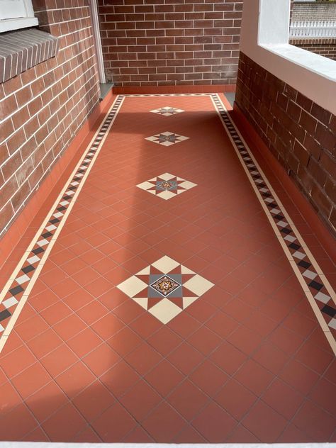 Passage Tiles Design, Portico Tiles Design Indian, Balcony Tiles Ideas, Athangudi Tiles Flooring, Balcony Tiles Floors, Home Tiles Design, Athangudi Tiles, Traditional Flooring, Tile Garden