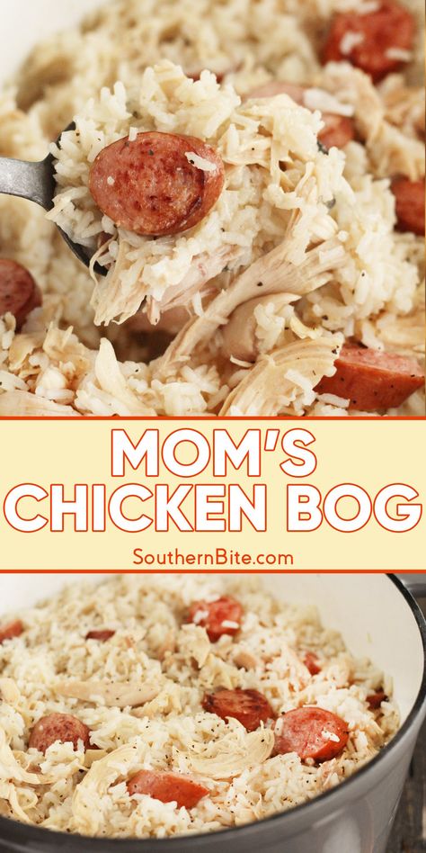 Chicken Bog Chicken Perlo, Chicken Sausage And Rice, Chicken Pilau, Chicken Bog, Chicken Pilaf, Sausage And Rice, Chicken Dog, Skillet Dinners, Southern Food