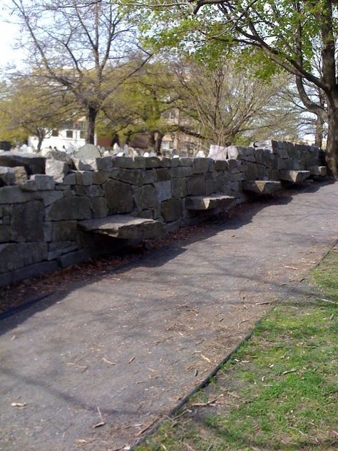 Salem witch trial memorial. One the most moving cemeteries I've ever seen. Haunted Massachusetts, Pagan History, Salem Witch Hunt, Salem Trip, Witch City, Salem Mass, Grave Stones, Creepy Places, Travelers Rest