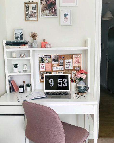 Ikea Table, Desk Inspiration, Study Room Decor, Dekorasi Kamar Tidur, Aesthetic Rooms, Teen Bedroom Decor, Girl Bedroom Decor, Room Decor Bedroom, Cute Room Decor