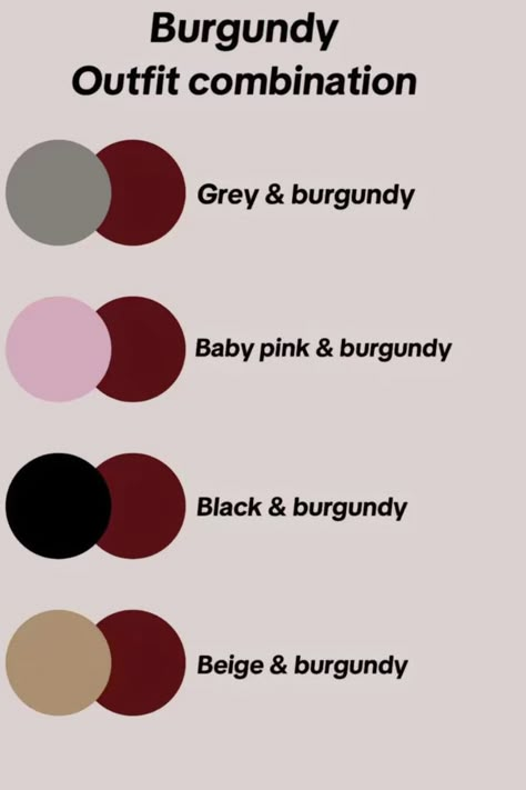 fall outfits,burgundy fall outfits,fall outfit color combination,fall aesthetic,fall aesthetic outfit.. Winter Color Combinations Outfit Ideas, Oxblood Outfit Color Combos, What Color Goes With Maroon, Fall Outfit Colors, Burgundy Autumn Outfit, Colors That Match Burgundy, Burgundy Work Outfit, Burgundy And Brown, Burgundy Monochromatic Outfit