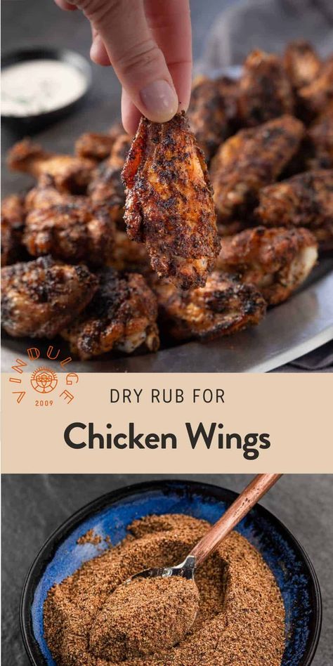 Dry Rub Recipe for Wings - Vindulge Teriyaki Dry Rub Recipe, Chicken Wing Rub Dry, Chicken Wing Rub Recipes, Wings Dry Rub Recipe, Wing Dry Rub, Recipe For Wings, Wings Dry Rub, Wings Recipe Grilled, Chicken Wing Rub