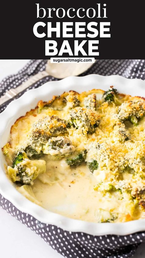 Creamy, cheesy and totally delicious this Broccoli Cheese Bake is the perfect side dish for a weekend dinner or holiday feast. Fresh broccoli florets in a cheese sauce and a wonderful crunchy topping, this dish is easy to make, all from scratch. So, tender broccoli, smothered in a creamy cheese sauce and topped with crunchy cheesy breadcrumbs – that is this broccoli cheese casserole bake. Brocoli And Cheese, Baked Broccoli Recipe, Broccoli Cheese Bake, Cheesy Potato Bake, Casserole Bake, Cheesy Broccoli Casserole, Cheese Whiz, Pumpkin Mac And Cheese, Broccoli Cheese Casserole