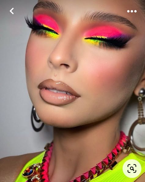 Neon Eyeshadow, Neon Makeup, Carnival Makeup, Great Makeup, Makijaż Smokey Eye, Glam Makeup Look, Crazy Eyes, Colorful Eye Makeup, Eye Makeup Designs