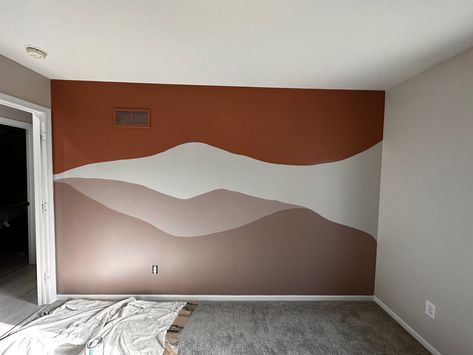 Boho Bedroom Accent Wall, Accent Wall Boho, Boho Wall Design, Brown Accent Wall, Tim Allen, Color Design Inspiration, Accent Wall Paint, Creative Walls, Neutral Boho