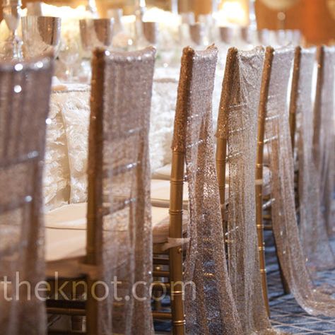 I am a sucker for glitter so these chair covers is where it's at! Wedding Chair Covers, Gold Reception, Gold Chiavari Chairs, Reception Chairs, Harlem Nights, Wedding Reception Decor, Events Decor, Chair Covers Wedding, Wedding Chair