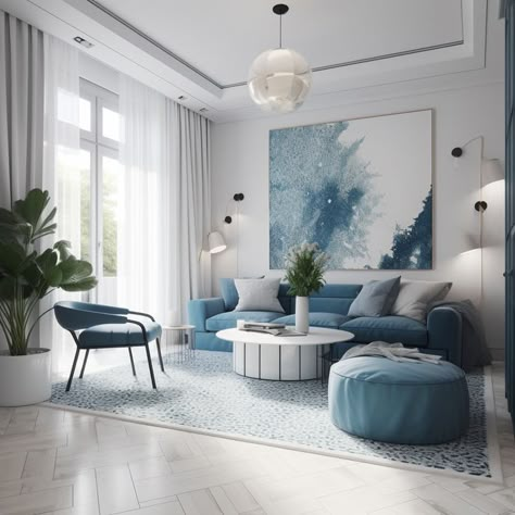 Blue Sofa Living Room Ideas, Blue Sofa Living Room, Sofa Living Room Ideas, Blue Sofa Living, Blue Sofas Living Room, Blue Living Room Decor, Room Color Schemes, Sofa Living Room, Blue Sofa