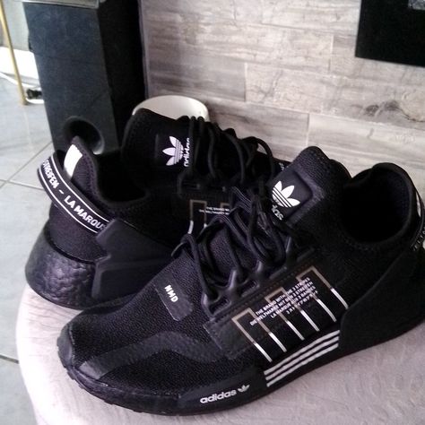 Brand New Adidas Nmd V2 Black N White Adidas Nmd, Shoes Sneakers Adidas, Black N White, Adidas Shoes, Adidas Men, Shoes Sneakers, Dress Up, Stripes, Black White