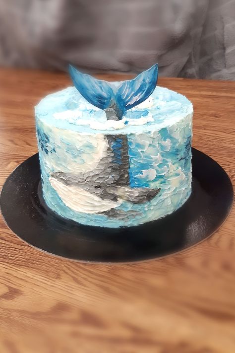 Buttercream Ocean Cake, Unique Cake Designs, Ombre Ruffle Cake, Impressive Cakes, Cakes Pretty, Ocean Cake, Wave Cake, Cake Design Ideas, Ocean Cakes