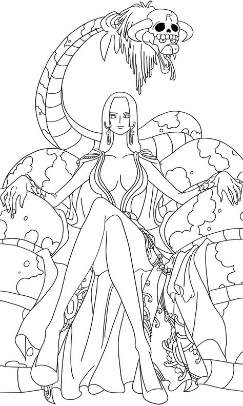 One Piece Colouring Pages, Coloring Pages One Piece, One Piece Sketch Drawing Boa Hancock, Zoro Coloring Pages, One Piece Boa Hancock Manga Panel, One Piece Coloring Pages, One Piece Boa Hancock, Images To Color, Manga Coloring Book