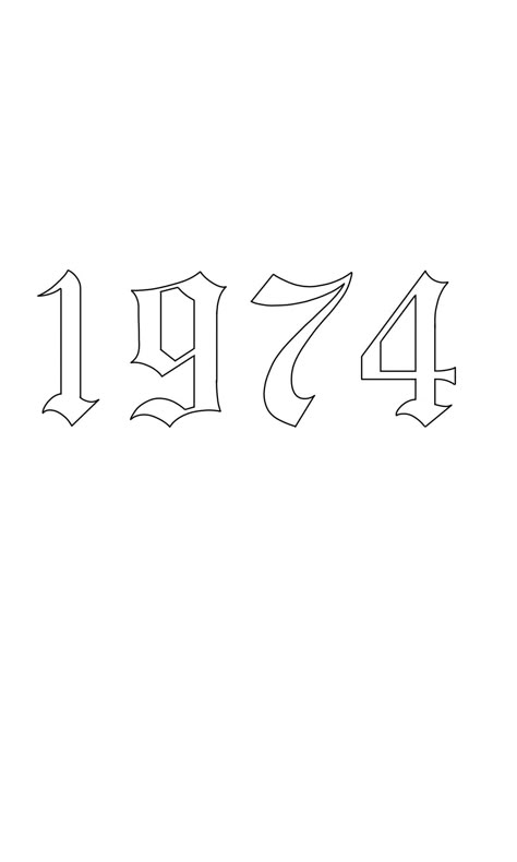 1994 Old English Tattoo, 1967 Tattoo Date, 1978 Tattoo Number Fonts, 1974 Tattoo Ideas, 1974 Tattoo Number, 1960 Tattoo Number, 1976 Tattoo Fonts, Numeros Aesthetic, Numeros Tattoo