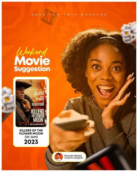 Cozy weekends call for the perfect movie night! 🍿🎬 How about diving into "Killers Of The Flower Moon" this weekend? It's a must-watch that'll leave you wanting more! Welcome to Creativity 🧡 ##WeekendMovieNight #MovieRecommendation #MovieTime #FilmFriday #CozyWeekend #PopcornTime #MovieMagic #WeekendVibes #MovieNightIn #filmrecommendation #orange Ads Inspiration, Killers Of The Flower Moon, Retro Games Wallpaper, Perfect Movie Night, Games Wallpaper, Film Recommendations, Poster Design Layout, Church Poster Design, Perfect Movie