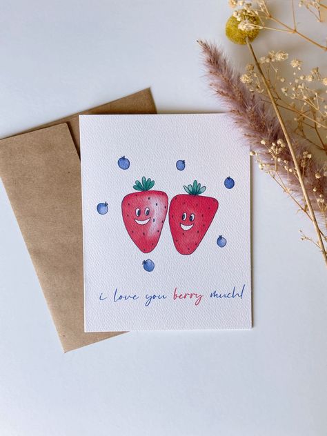 Watercolor For Boyfriend, Watercolor Valentine Cards Diy, Valentine’s Day Watercolor, Watercolor Valentine Cards, Watercolor Anniversary Card, Boyfriend Cards, Diy Birthday Card For Boyfriend, Card Puns, Card For Valentines Day