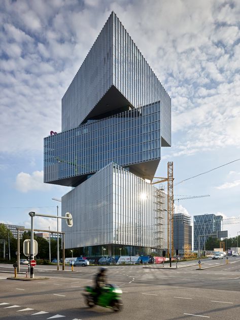 OMA completes Nhow Amsterdam RAI Hotel in Amsterdam Triangle Building, Oma Architecture, Rem Koolhaas, Modern Extension, New York Museums, Organic Architecture, Building Facade, Facade Architecture, Modern Buildings