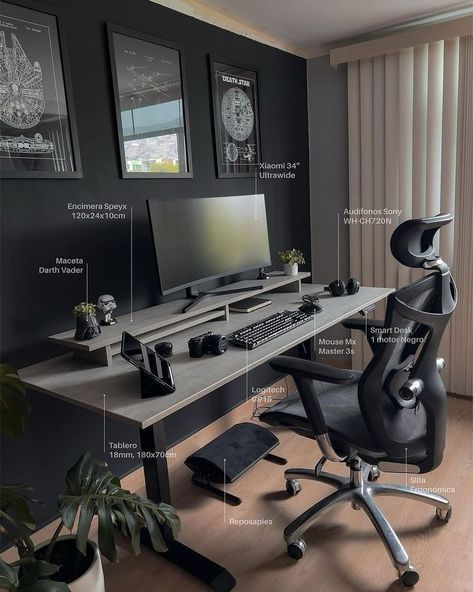 Desk Setup Ideas, Setup Pc, Modern Home Offices, Clean Desk, Dream Setup, Dream Desk, Computer Desk Setup, Home Studio Setup, Setup Gamer