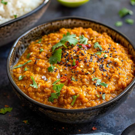 Red Lentil Curry (Masoor Dahl) Red Curry Lentils, Red Lentil Dahl, Red Lentil Curry, Dahl Recipe, Indian Lentils, Lentil Dahl, Lentil Dal, Lentil Curry, Red Lentil