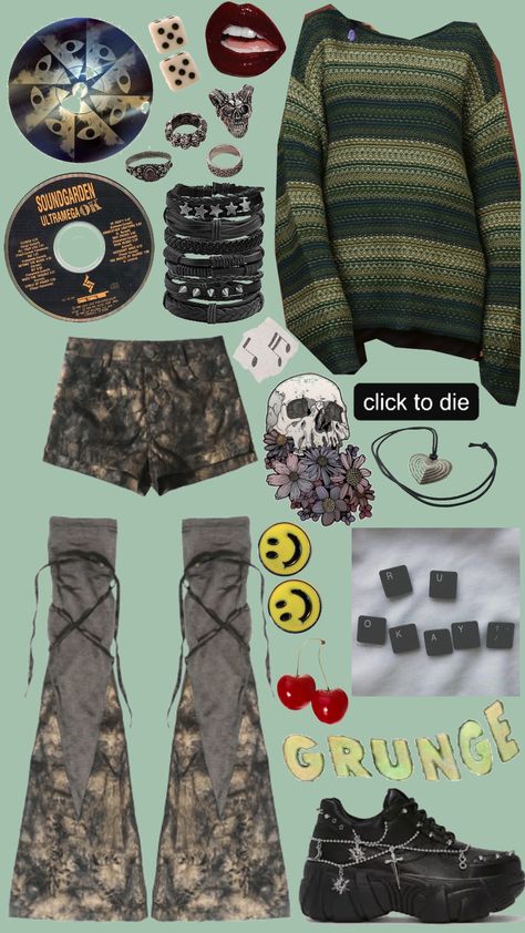 grunge outfit ideas | Grunge Outfit Ideas, Cherries Aesthetic, Grunge Aesthetic Clothes, Shifting Outfits, Aesthetic Png, Grunge Outfit, Gender Envy, Alice In Chains, 90s Grunge