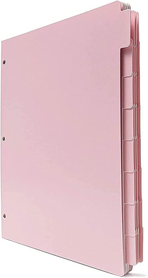 Pink paper binder dividers with tabs for organization. Binder Separators, Pink Binder, Binder School, Work Home Office, Home Office Supplies, Tab Dividers, Pretty School Supplies, Binder Paper, Page Dividers