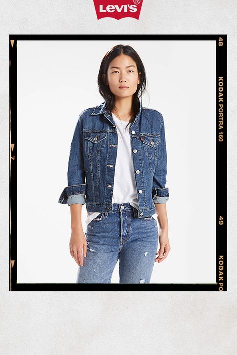 Levi's® Original Trucker Jacket is a classic staple no closet should be without. Layer it over any outfit for a timeless look. Macys Women, Jacket Outfit Women, No Closet, Denim Trucker Jacket, Black Jean, Denim Chic, Women Jacket, Trucker Jacket, Inspiration Board