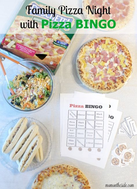 Family Pizza Night: Spicy Breadsticks, Family Style Salad, and Pizza BINGO Ideas Para Cenas, Printable Pizza, Rainy Day Games, Family Pizza Night, Zoo Party, Wine Tasting Party, Games For Family, Boy Girl Twins, Tasting Party