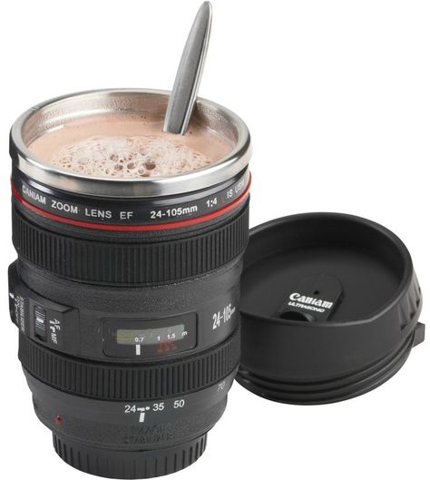 Camera Lens Coffee Mug! this reminds me of @thisgirlfaith04 and @lwnrxd Photographer Gifts, Camera Gear, Gadget Gifts, Cute Mugs, 로고 디자인, Cups And Mugs, Mug Cup, Camera Lens, Things To Buy