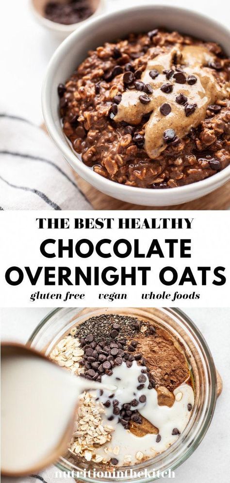 #YogurtBowlBreakfasts Overnight Oats Vegan, Over Night Oats, Night Oats, Chocolate Overnight Oats, Oat Recipes Healthy, Overnight Oats Recipes, Oat Recipes, Overnight Oats Recipe Healthy, Easy Peasy Recipes