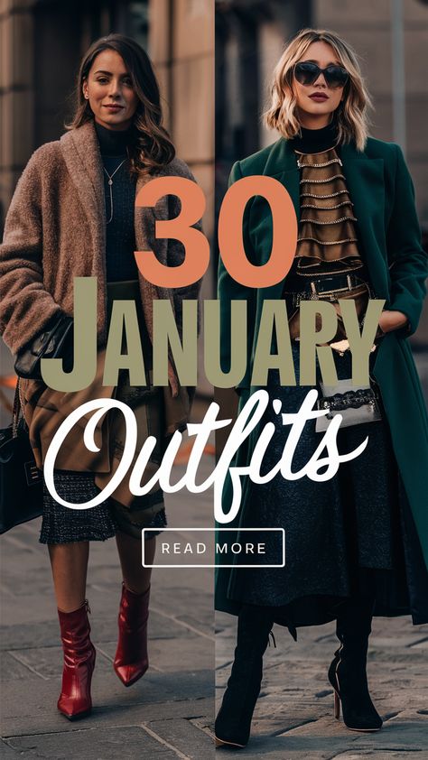 Discover 30 top January outfits for 2025, featuring stylish ideas for casual wear, work settings, and aesthetic looks. Perfect for women seeking fresh inspiration, including trendy January casual outfits and work-appropriate attire. Halloween Fashion Outfits, January Fashion, Cozy Knitwear, January Outfits, Saturday Outfit, Elegant Minimalism, Chic Outerwear, 2025 Trends, Neue Outfits