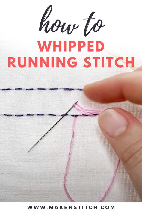 The whipped running stitch is another variation of the simple Running Stitch. Watch my step-by-step video tutorial and learn how to embroider the Whipped Running Stitch! Whipped Running Stitch Embroidery Motif, Running Stitch Variations, Whipped Stitch Embroidery, Whipped Running Stitch Design, Running Stitch Embroidery Design Simple, Whipped Back Stitch Embroidery, Running Stitch Embroidery Design Ideas, Whipped Running Stitch, Whipped Back Stitch