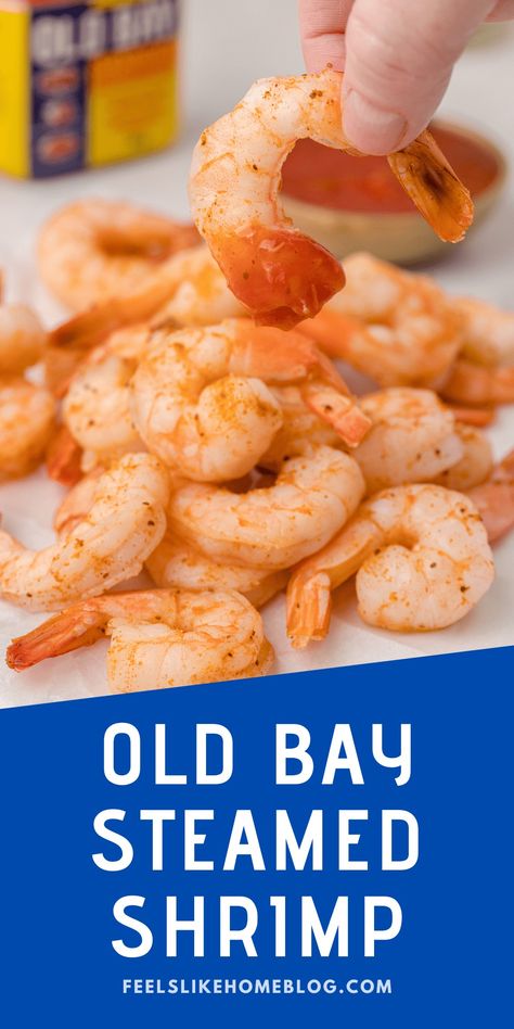 Traditional Old Bay Steamed Shrimp Recipe - Peel & Eat Shrimp Peeled Deveined Shrimp Recipes, How To Steam Shrimp Without A Steamer, Steam Shrimp Recipe Old Bay, Old Bay Steamed Shrimp, Shrimp With Old Bay Seasoning Recipes, Shrimp Snack Recipes, Old Bay Shrimp Recipes, Boiled Shrimp Old Bay, Peel And Eat Shrimp Recipes