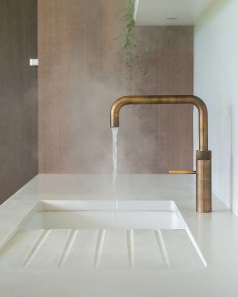 Quooker UK (@quookeruk) • Instagram photos and videos Brass Quooker Tap, Concrete Counter Kitchen, Its Getting Hot In Here, Contemporary Traditional Kitchen, Quooker Tap, Japandi Kitchen, Kitchen 2023, Kitchen 2024, Gold Taps