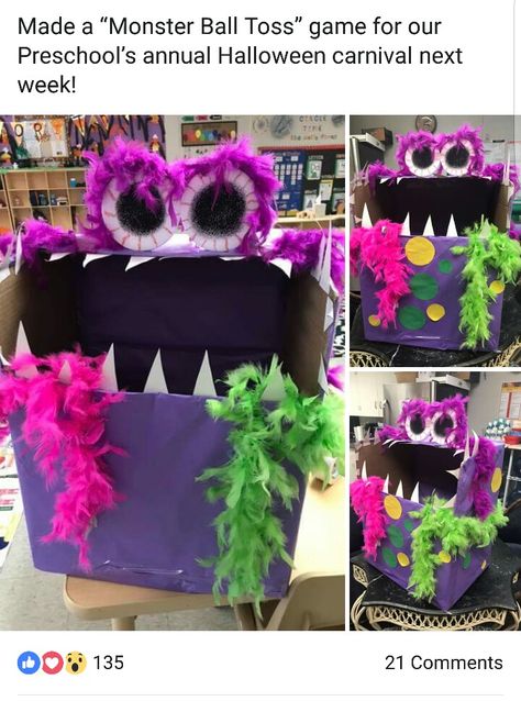 Candy Monster Box Ideas, Candy Monster Donation Bin, Candy Donation Box Monster, Monster Box For Candy, Candy Monster Donation, Candy Donation Box Ideas Halloween, Monster Boxes Ideas, Candy Donation Box Ideas, Food Drive Box Ideas