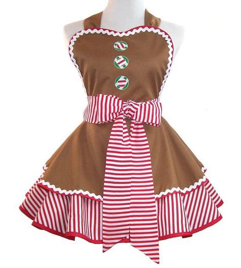 Gingerbread apron Christmas Elf Aprons, Gingerbread Man Apron, Gingerbread Apron Diy, Gingerbread Aprons, Gingerbread Girl Costume, Christmas Aprons Ideas, Apron Outfit, Gingerbread Costume, Gingerbread Apron