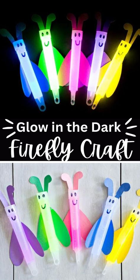 Dive into the enchanting world of glow stick fireflies with our step-by-step guide on how to make them really light up. This easy craft is sure to dazzle kids and adults alike! Glow In The Dark Firefly Craft, Glow Stick Activities For Kids, Firefly Crafts For Toddlers, Glow Crafts For Kids, Glow In The Dark Crafts For Kids, Preschool Light Activities, Lights On After School Ideas, Light Activities For Kids, Glow In The Dark Crafts