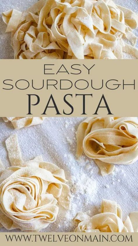 Want to use your sourdough starter or discard to make pasta? This is the most amazing sourdough pasta dough recipe. It is easy to make too! Sore Dough Starter, Uses For Sourdough Starter Discard, Sourdough Starter Pasta, Sourdough Discard No Wait Recipes, When To Feed Sourdough Starter, Quick Sourdough Starter Recipe, Sourdough Spaghetti Noodles, Easy Beginner Sour Dough Recipe, Homemade Sourdough Tortellini