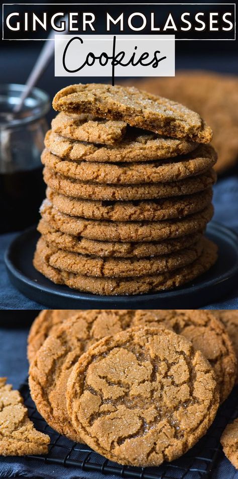 Molasses Crackle Cookie, Spicy Molasses Cookies, Oatmeal Ginger Molasses Cookies, Iced Molasses Cookies, Molasses Crinkles, Molasses Crinkle Cookies, Small Batch Cookies, Special Cookies, Ginger Cookie Recipes