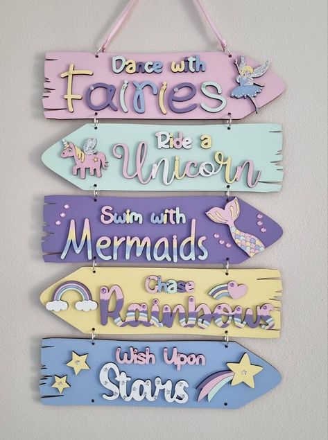 Girls Room Ideas Diy, Unicorn Mermaid Bedroom Ideas, Rainbow Princess Bedroom Ideas, Bathroom Whimsical, Unicorn Room Decor Ideas, Rainbow Unicorn Bedroom, Unicorn Theme Bedroom, Mermaid And Unicorn Bedroom, Dollar Tree Mermaid