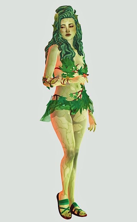 (65) ♡ت✧ on Tumblr Sims 4 Cc Poison Ivy, Plantsim Cc Sims 4, Sims 4 Plantsim Cc, Bracelets Butterfly, Leaf Skirt, Plant Texture, Woodland Fairy, 4 Leaves, Cc Sims