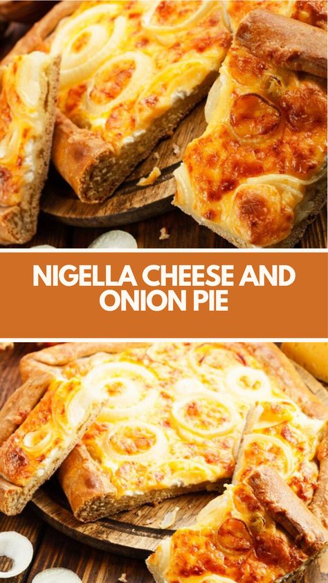 Nigella Cheese And Onion Pie recipe is made with brown onions, Lancashire cheese, and thyme it takes 2 hours and serves 6 people. Nigella Recipes, Onion Pie Recipe, Pies Savory, Cheese And Onion Pie, Hot Water Crust Pastry, Salty Tart, Carrot And Coriander Soup, Nigella Lawson Recipes, Onion Pie