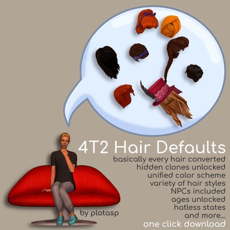 Sims 2 Default Replacement, Sims Cc Hair, Sims 2 Cc, Sims 2 Hair, Clay Hair, Hair Clay, Ts2 Cc, The Sims 2, Hair Replacement