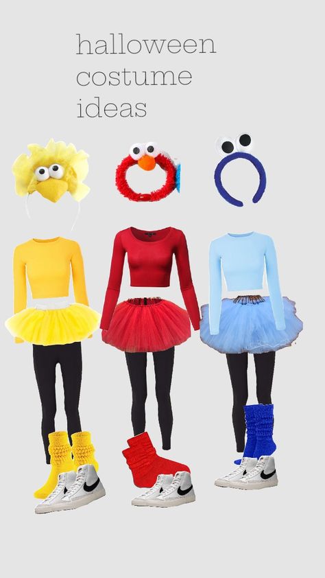 Thing 1 Thing 2 Thing 3 Costumes, 2 People Matching Halloween Costumes, Trio Halloween Costumes School Friendly, Jorts Halloween Costumes, 3people Halloween Costume, Halloween Ideas For 3 People, Trio Outfit Ideas Halloween, 3 Trio Halloween Costumes, Trio Halloween Costumes Middle School