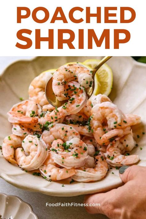 Experience the delight of homemade poached shrimp! Quick, easy, and bursting with flavor. Elevate your cooking game with this simple recipe! Butter Poached Shrimp, Poached Shrimp, Dairy Free Low Carb, Snack Smoothie, Slow Cooker Pasta, Yummy Seafood, Easy Healthy Eating, Appetizer Plate, Cooking Game