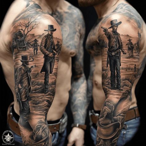 53 Western Tattoo Ideas Created With AI | artAIstry Western Tattoo Ideas, Unique Tattoos Black Women, Western Tattoo, Cowboy Tattoos, Tattoo Filler, Western Tattoos, Omerta Tattoo, Tattoo Inspiration Men, Tattoo Prices