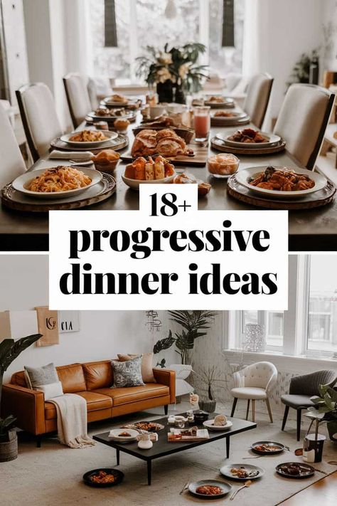 Host an unforgettable evening with these amazing progressive dinner ideas for a fun night with friends or family. Experience delicious appetizers main dishes and desserts at different locations. Perfect themes vibes and great conversation makes a memorable event. Perfect for gatherings celebrations seasonal festivities and food lovers. https://ostrali.com/progressive-dinner Dinner Party Soup Course, Dinner With Friends Ideas Meals, Progressive Dinner Party Ideas, 20 Person Dinner Party, Progressive Dinner Ideas Appetizers, Shakespeare Dinner Party, Progressive Dinner Main Course Ideas, Christmas Night Dinner, Easy Holiday Dinner Party Menu Ideas